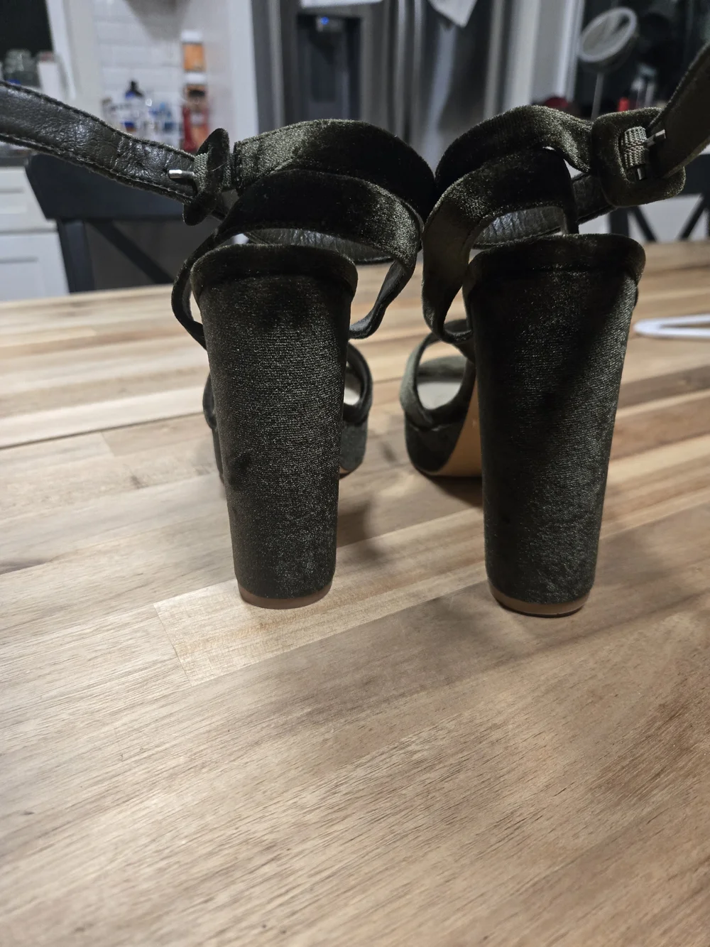 French Connection  Velvet Platform Block Heel Sandals